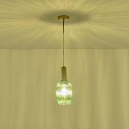 Lustr na lanku 1xE27/15W/230V zelená