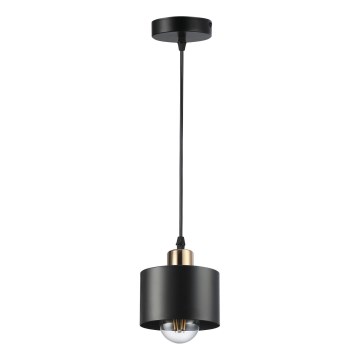 Lustr na lanku 1xE27/35W/230V pr. 12 cm černá/zlatá