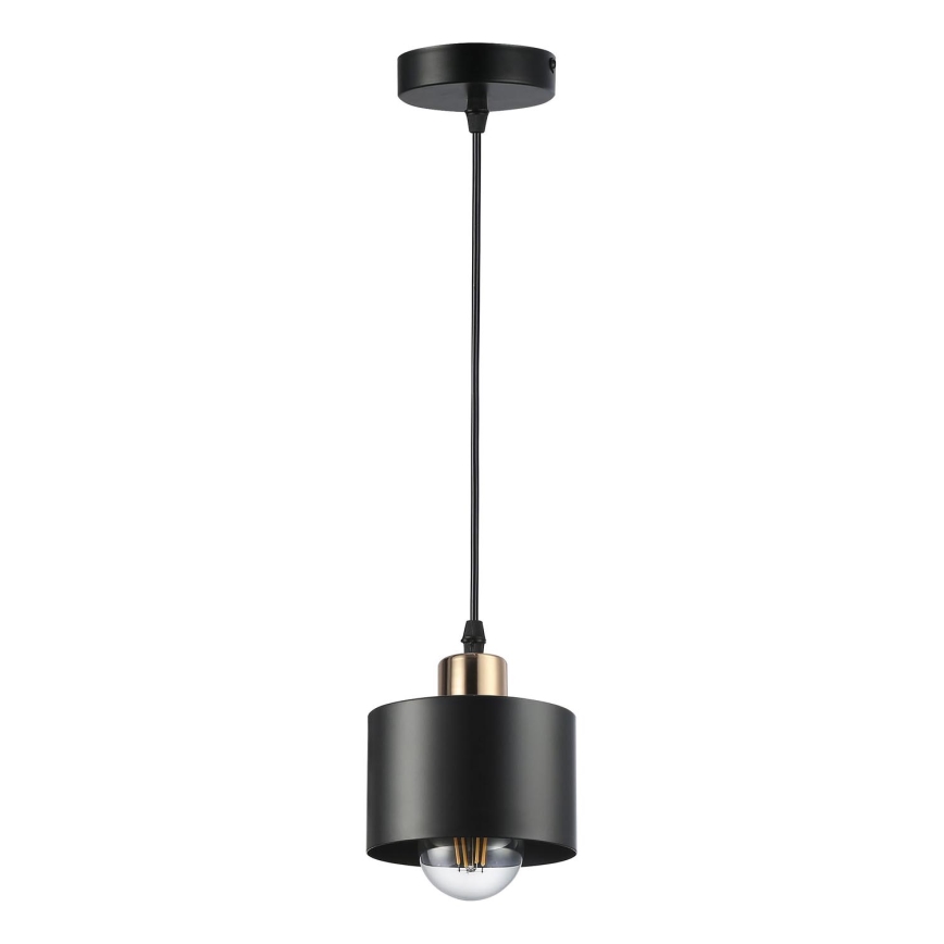 Lustr na lanku 1xE27/35W/230V pr. 12 cm černá/zlatá