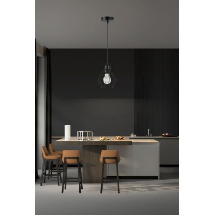 Lustr na lanku 1xE27/35W/230V pr. 18 cm černá