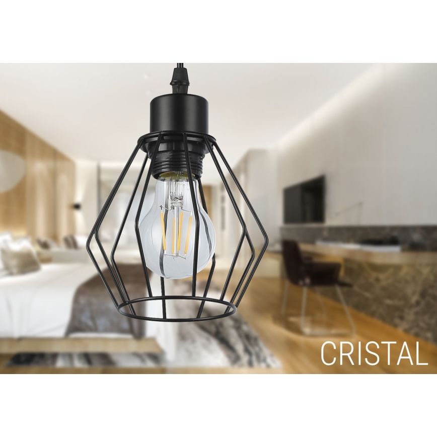 Lustr na lanku 1xE27/35W/230V pr. 18 cm černá