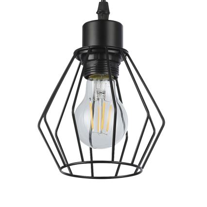 Lustr na lanku 1xE27/35W/230V pr. 18 cm černá