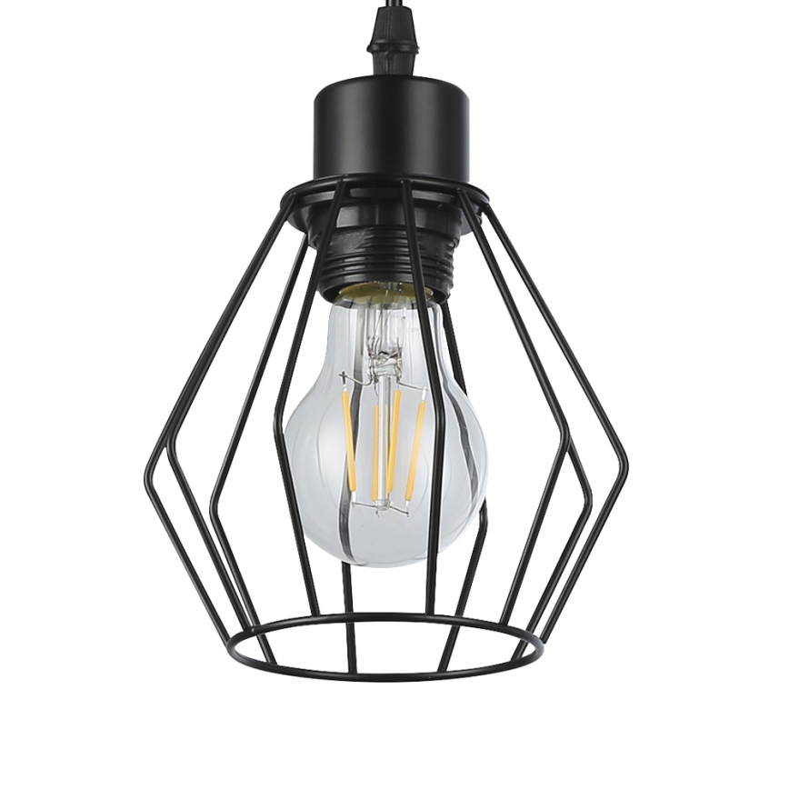 Lustr na lanku 1xE27/35W/230V pr. 18 cm černá