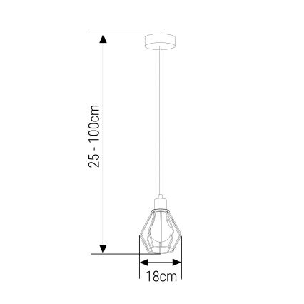 Lustr na lanku 1xE27/35W/230V pr. 18 cm černá