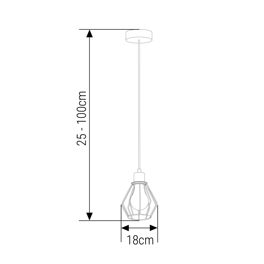 Lustr na lanku 1xE27/35W/230V pr. 18 cm černá