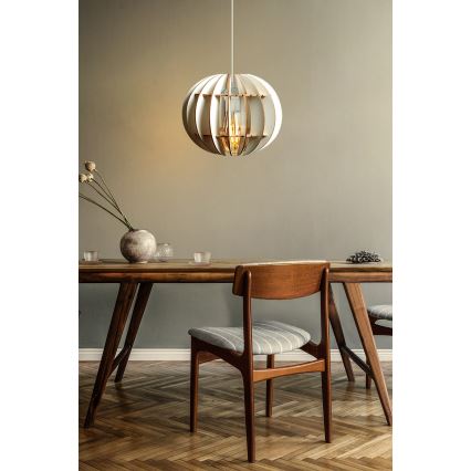 Lustr na lanku 1xE27/60W/230V bílá pr. 20 cm