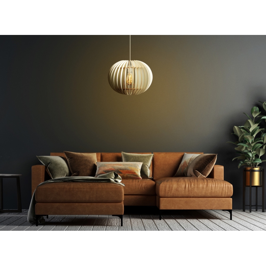 Lustr na lanku 1xE27/60W/230V bílá pr. 36 cm