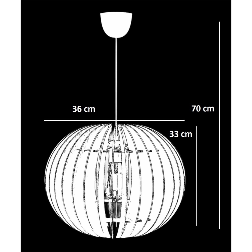Lustr na lanku 1xE27/60W/230V bílá pr. 36 cm