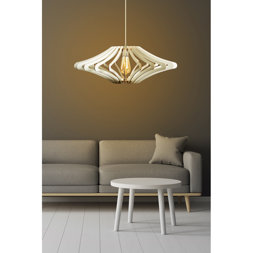 Lustr na lanku 1xE27/60W/230V bílá pr. 59 cm