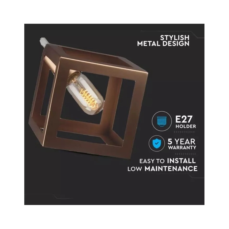 Lustr na lanku 1xE27/60W/230V bronzová