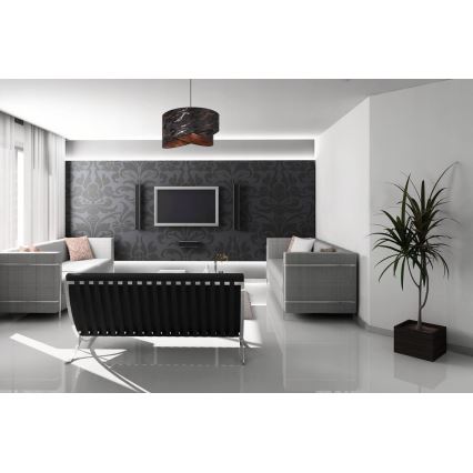 Lustr na lanku 1xE27/60W/230V černá/měděná