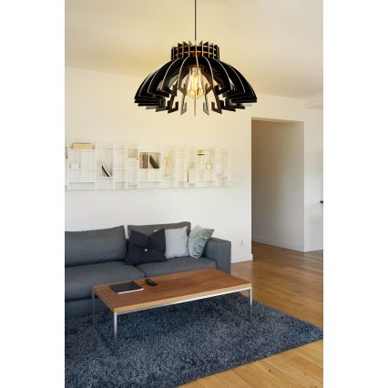 Lustr na lanku 1xE27/60W/230V černá pr. 39 cm