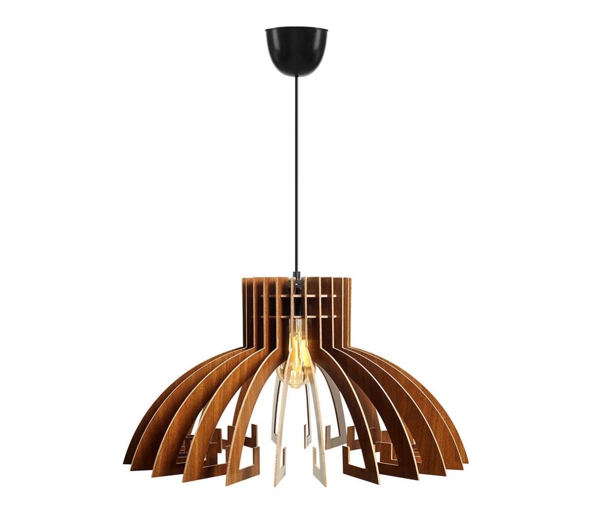 Asir Lustr na lanku 1xE27/60W/230V hnědá pr. 39 cm dřevo AS0402