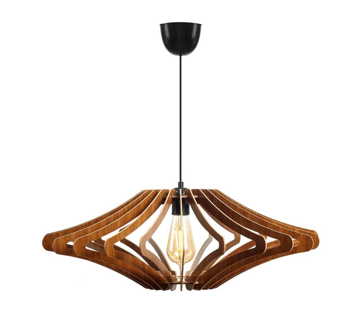 Asir Lustr na lanku 1xE27/60W/230V hnědá pr. 47 cm dřevo AS0262