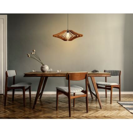 Lustr na lanku 1xE27/60W/230V hnědá pr. 47 cm