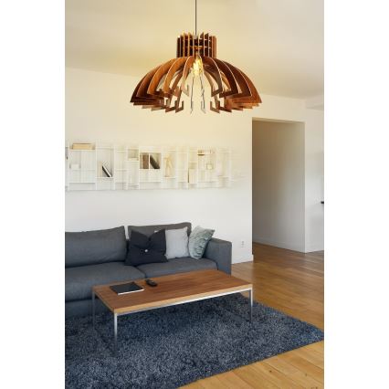 Lustr na lanku 1xE27/60W/230V hnědá pr. 54 cm