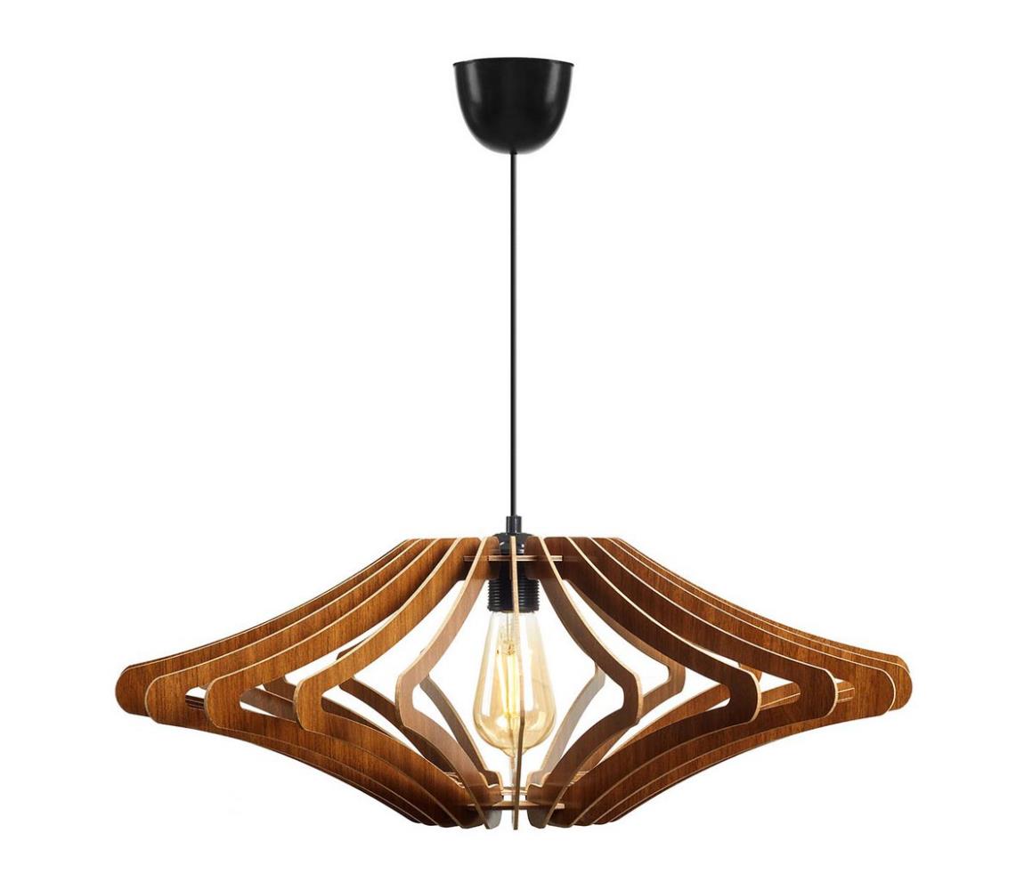Asir Lustr na lanku 1xE27/60W/230V hnědá pr. 59 cm dřevo AS0267