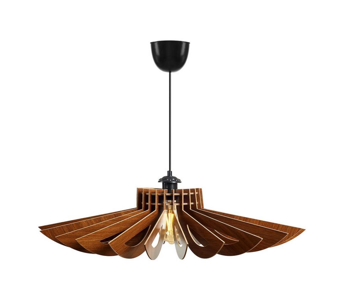 Asir Lustr na lanku 1xE27/60W/230V hnědá pr. 68 cm dřevo AS0264