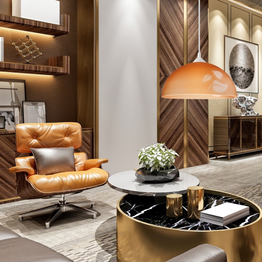 Lustr na lanku 1xE27/60W/230V listy