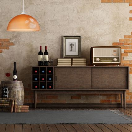 Lustr na lanku 1xE27/60W/230V listy