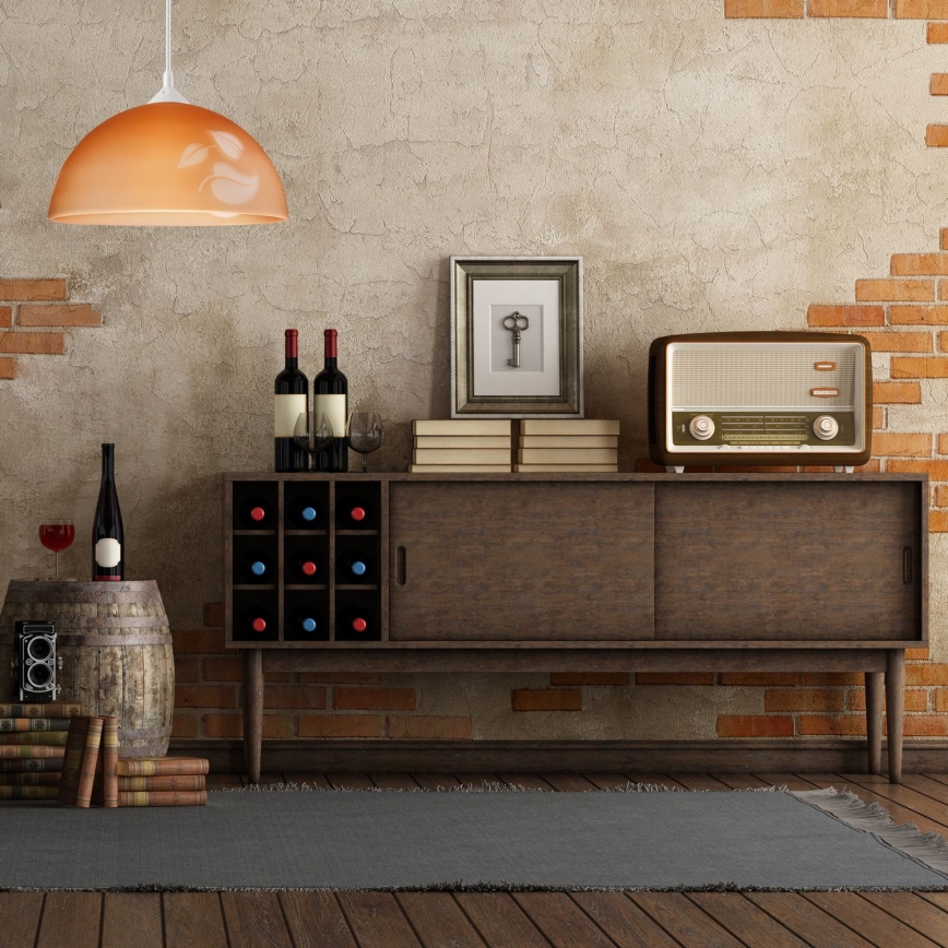 Lustr na lanku 1xE27/60W/230V listy