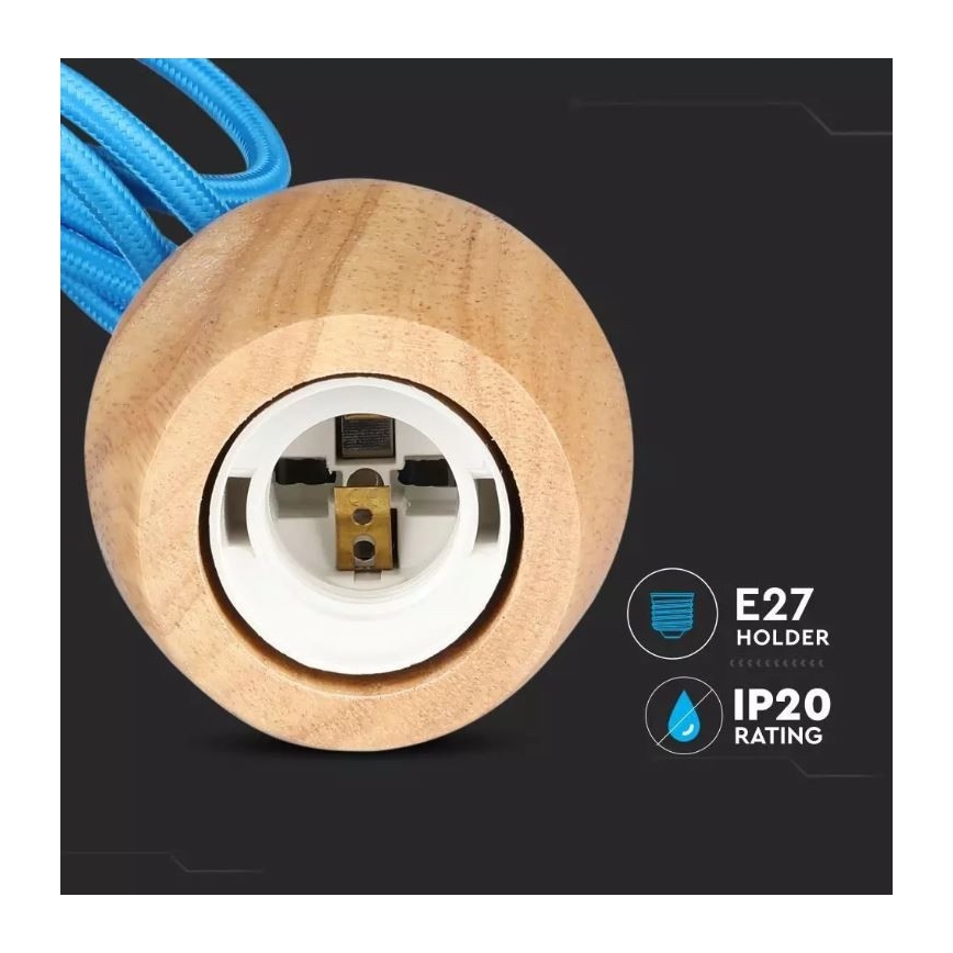 Lustr na lanku 1xE27/60W/230V modrá