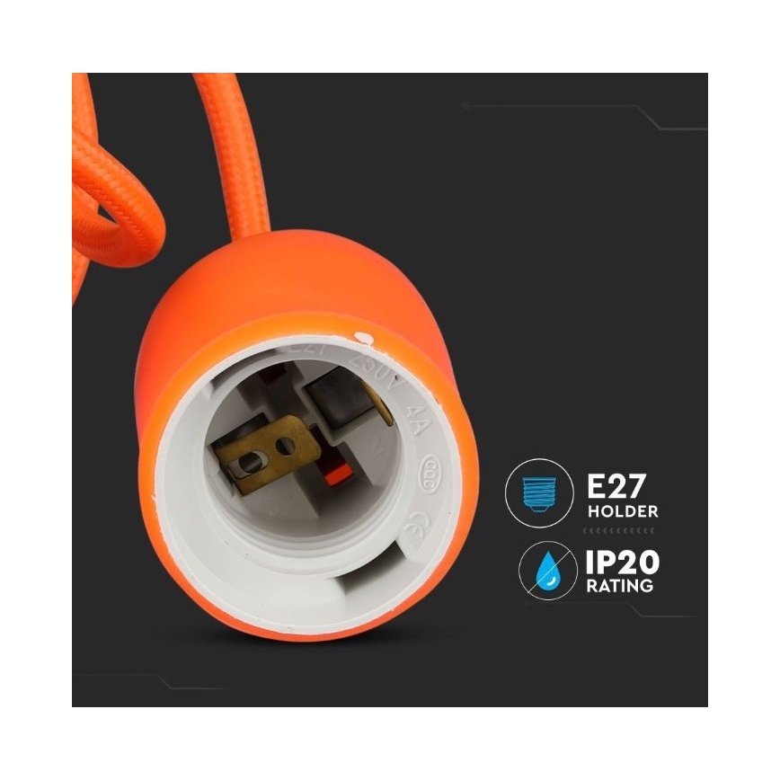 Lustr na lanku 1xE27/60W/230V oranžová