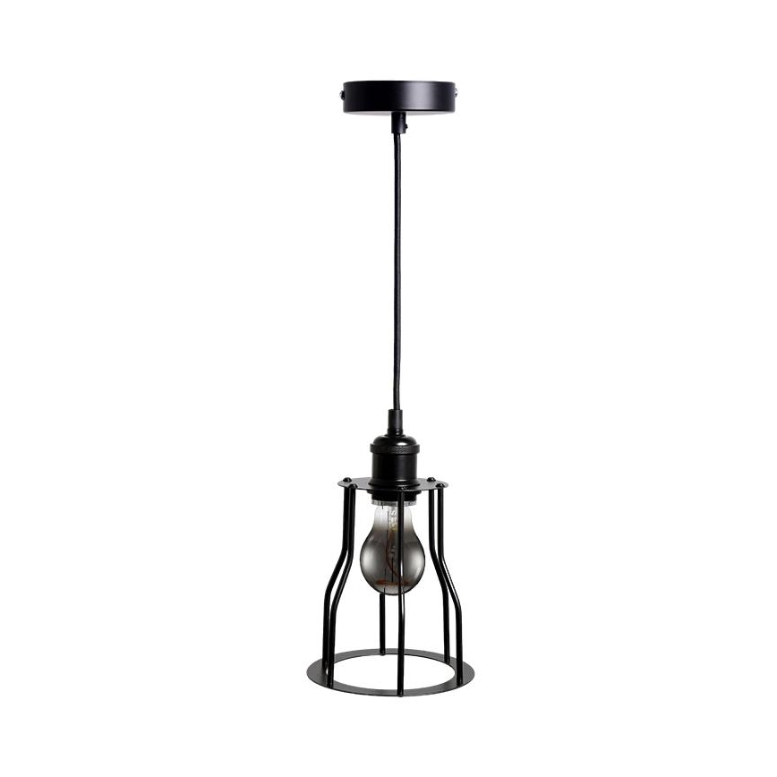 Lustr na lanku 1xE27/60W/230V pr. 15 cm černá