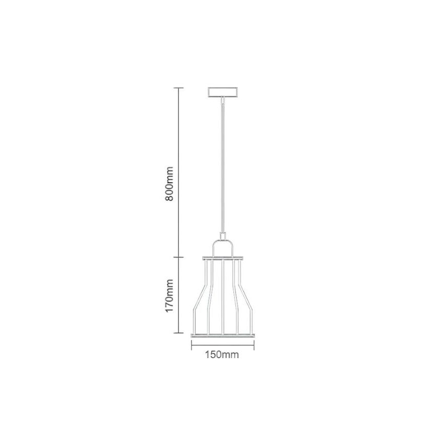 Lustr na lanku 1xE27/60W/230V pr. 15 cm černá