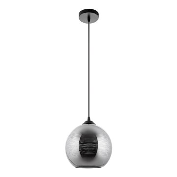 Lustr na lanku 1xE27/60W/230V pr. 20 cm černá