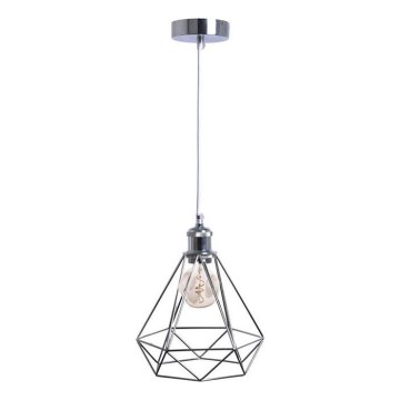 Lustr na lanku 1xE27/60W/230V pr. 22 cm lesklý chrom