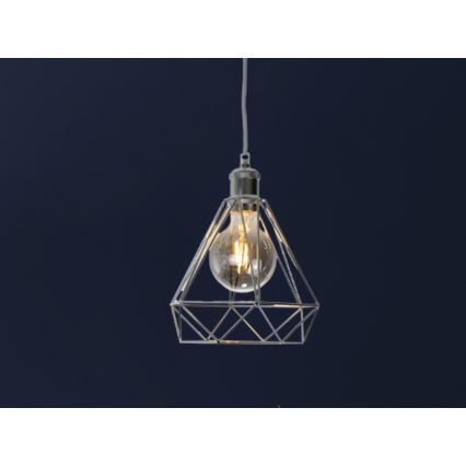 Lustr na lanku 1xE27/60W/230V pr. 22 cm lesklý chrom