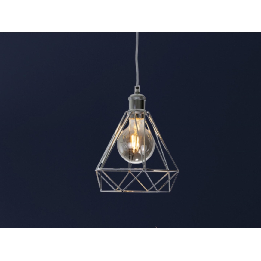 Lustr na lanku 1xE27/60W/230V pr. 22 cm lesklý chrom