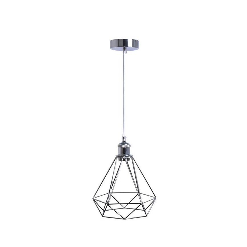 Lustr na lanku 1xE27/60W/230V pr. 22 cm lesklý chrom
