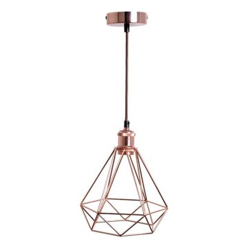 Lustr na lanku 1xE27/60W/230V pr. 22 cm měď