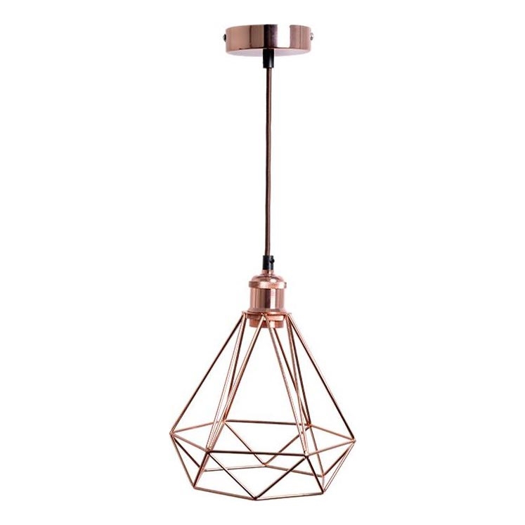 Lustr na lanku 1xE27/60W/230V pr. 22 cm měď