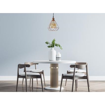 Lustr na lanku 1xE27/60W/230V pr. 22 cm měď