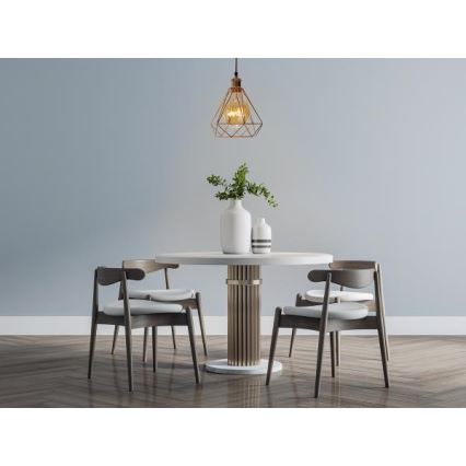 Lustr na lanku 1xE27/60W/230V pr. 22 cm měď