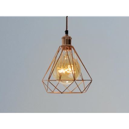 Lustr na lanku 1xE27/60W/230V pr. 22 cm měď