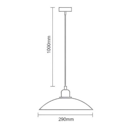 Lustr na lanku 1xE27/60W/230V pr. 29 cm černá