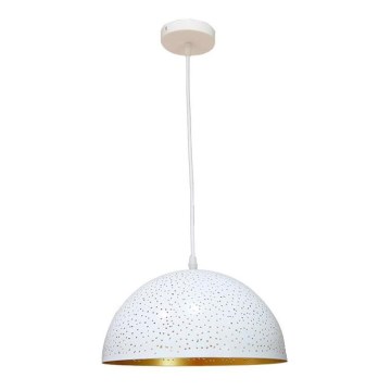 Lustr na lanku 1xE27/60W/230V pr. 30 cm bílá