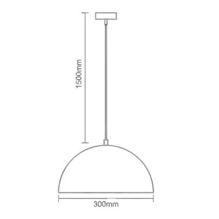 Lustr na lanku 1xE27/60W/230V pr. 30 cm bílá