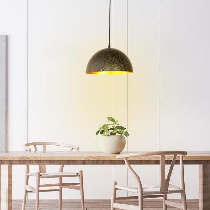 Lustr na lanku 1xE27/60W/230V pr. 30 cm černá
