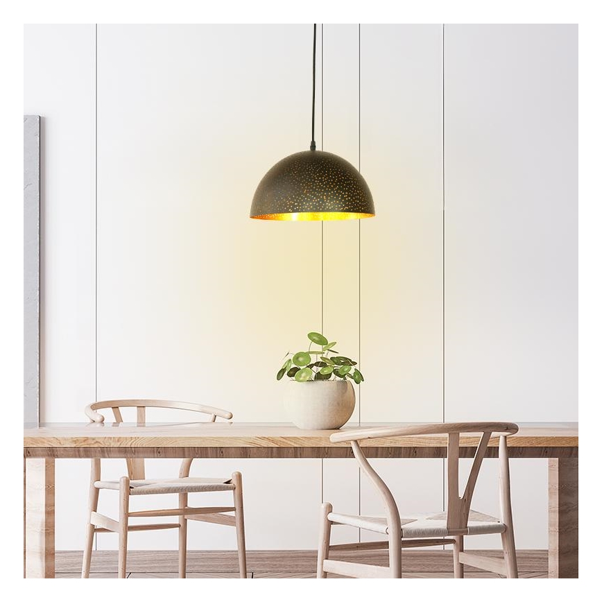 Lustr na lanku 1xE27/60W/230V pr. 30 cm černá