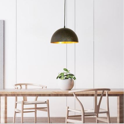 Lustr na lanku 1xE27/60W/230V pr. 30 cm černá