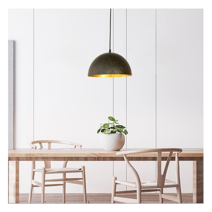 Lustr na lanku 1xE27/60W/230V pr. 30 cm černá