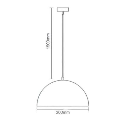 Lustr na lanku 1xE27/60W/230V pr. 30 cm černá