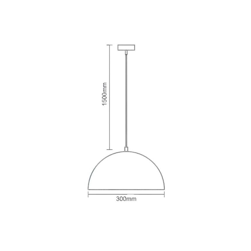 Lustr na lanku 1xE27/60W/230V pr. 30 cm černá