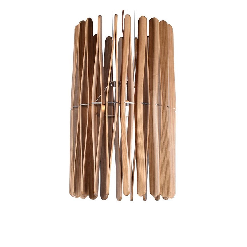 Lustr na lanku 1xE27/60W/230V pr. 38 cm masiv/jasan/kaučukovník