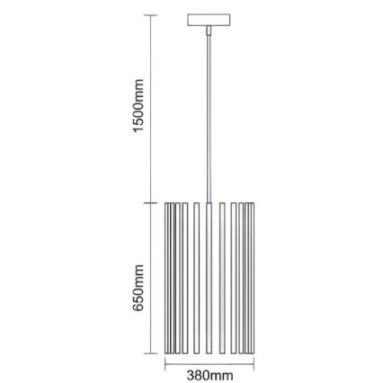 Lustr na lanku 1xE27/60W/230V pr. 38 cm masiv/jasan/kaučukovník